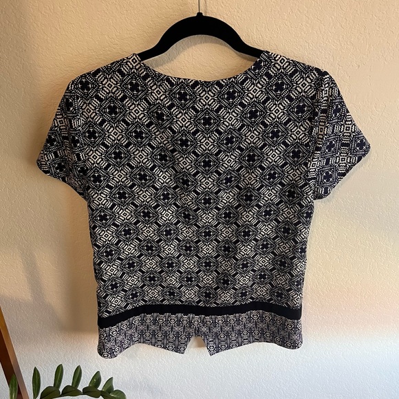 J crew navy blue and white top size XS - Picture 2 of 7
